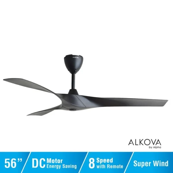 Alkova AXIS 3B/56 Matt Black Ceiling Fan