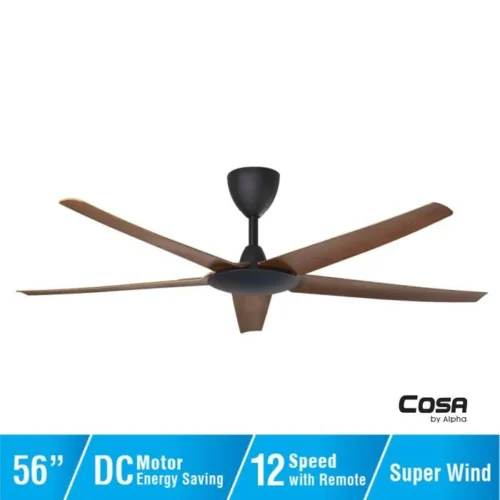 Alpha Cosa EX9 Ceiling Fan Walnut Matt Black